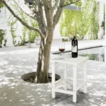 36*36*47cm Single Layer Square HDPE Side Table White - Image 24