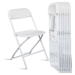 6pcs Injection Molding Classic Garden Plastic Folding Chair White - Image 19