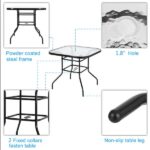 Outdoor Dining Table Square Toughened Glass Table Yard Garden Glass Table - Image 6