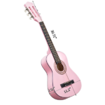 Light pink 30-inch Round Acoustic Guitar with Picks, Strings, Capo, Case, Tuner, and Strap - Image 3