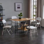 Old Code 33292149 4pcs Elegant Foldable Iron & PVC Chairs for Convention & Exhibition White - Image 25