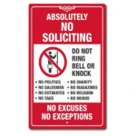 CIFbuy No Soliciting No Exceptions Do Not Knock Sign Home Business Security Metal Sign 8x12 Inches (TikTok, temu pick-up service) - Image 2