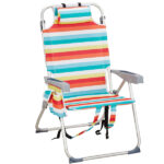 1 Pack Folding Beach Chair with Umbrella, XL Size, 15" Seat Height, Barbie Pink, Steel Spring Chair with Cross Bar, Oxford Cloth, 120kg Capacity - Image 17