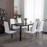 4pcs Elegant Assembled Stripping Texture High Backrest Dining Chairs Black Replace encoding 13028198-18410366 - Image 154