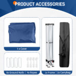 8*8ft Portable Home Use Waterproof Folding Tent Blue - Image 10