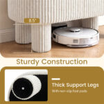 Beige 42 Inch Corduroy Storage Bench, Plush Foam Cushion & Hidden Compartment, 400LBS Seat Weight Capacity - Image 7