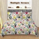 3 pcs Colorful Wildflower Botanical Quilted Bedspread Set, Vibrant Floral Print Quilt Set with Pillow Shams, Lightweight Reversible Coverlet, Boho Garden Bedding for Bedroom Decor temu can only be self-picked up - Image 8