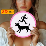 CIFbuy 2D Flat Round Aluminum Sign, "" Round Aluminum Sign, Sign, Snarling Dog & Running Figure Outdoor Plaque TikTok, Temu Self-pickup Logiaqics - Image 5