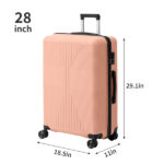 Non-TSA customs lock four-in-one PP trolley suitcase, available in 16in, 20in, 24in, and 28in sizes, in pink - Image 8