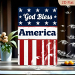 CIFbuy 1pc Patriotic God Bless America Metal Sign, Inch Rustic Stars & Stripes Iron Wall Decor, Weathered Finish 2D Flat USA Flag AmerikTok, AmerikTok, ll Decor Self-ncckup Logiopags Iron - Image 8