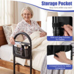 Height Adjustable Bedside Safety Rail, Tool-Free Assembly Bed Assist Bar with Anti-Slip Legs for Elderly Adults - Image 3