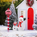 Lighted STOP Sign Christmas Yard Decorations, Pre-lit Road Sign SANTA STOP HERE with 70 LED White Lights and Stakes for Xmas Outdoor Holiday Indoor Decor Lighted Holiday Displays - Image 19