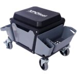 Heavy Duty Mechanic Stool with 330lbs Load Capability, Garage Stool with Wheels, Rolling Creeper with Soft Rubber Cushion Seating for Auto Repair and DIY Home Car Beauty, Gray - Image 3
