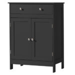 Black particleboard with melamine veneer, 60*30*80cm, double doors, single drawer, bathroom vanity - Image 17