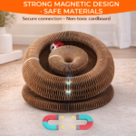 Kitty Curls Cat Toy - Foldable Accordion Cat Scratcher withBall - Magic Organ Cat Scratch Board for Interactive Play -Calming Features - Image 8