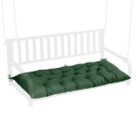 Outdoor Bench Cushion, 60 × 20 × 4 Inch, Tufted Waterproof Swing Cushion with Ties, for Patio Bench or Window Seat