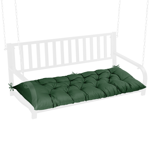 Outdoor Bench Cushion, 60 × 20 × 4 Inch, Tufted Waterproof Swing Cushion with Ties, for Patio Bench or Window Seat
