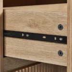 Handleless 6-Drawer Dresser with Grille Finish P2 Particleboard + MDF & Melamine Veneer + Vacuum-Formed Storage Cabinet 55.12*15.75*27.95in Oak - Image 10
