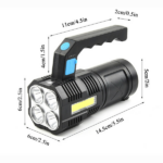 USB Rechargeable Handheld LED Flashlight Outdoor Spotlight Searchlight Work Light (US Logistics For USPS/DHL/Fedex/UPS. No designated logistics accepted TK/TMEU only For self-pickup - Image 2