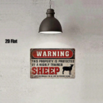 CIFbuy Funny Metal Sign This Area Is Protected By Trained Sheep, Humorous Warning Plaque, Unique Farmhouse Decor For Home Office Man Ca TikTok, TikTok, ng Plaque Self-pickup Logiopics - Image 3