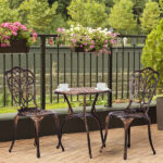 3 PCS Outdoor Bistro Set,Outdoor Patio Set, All-Weather Cast Aluminum Bistro Table Set for Backyard, Garden, Balcony Butterfly - Image 6