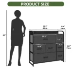 7-Drawer Black-Gray Fabric Dresser withe Steel Frame for , Living Room and Study Room (Shipment from Walmart) - Image 2