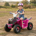 2 in 1 Kids Ride On ATV with Removable Trailer, 6V Electric Quad for Toddlers Ages 3+ Rose Red - Image 5