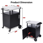 Outdoor Grill Table Cart with Cabinet, Stainless Steel Movable Kitchen Island with Large Storage Cabinet, Multifunction Food Prep Table with Bottle Opener and Seasoning Tray, Black - Image 3