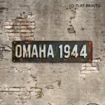 CIFbuy Vintage Military Aluminum Sign Omaha Beach WW2 Landmark Rustic Wall Decor For Garage Bar Man Cave (TikTok, temu pick-up service) - Image 7