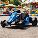 Blue 24V Electric Go-Kart for Kids with Dual 150W Motors Adjustable Seat 11.2mph High Speed Slow Start Safety 5-Point Harness - Image 5