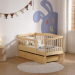 Vertical Fence Wood Painted Pine Toddler Bed with Bottom Drawer and Side Car Bed - Image 24