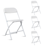 4pcs Injection Molding Classic Garden Plastic Folding Chair White - Image 6