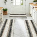 Three-piece kitchen rug set, non-slip and washable, abstract pattern kitchen hallway rug, soft and comfortable, suitable for sinks, floors, entrances, hallways and bathrooms. - Image 11