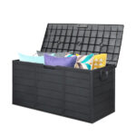 75gal 280L Outdoor Garden Plastic Storage Deck Box Chest Tools Cushions Toys Lockable Seat BLACK - Image 3