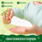 28PCS Knife Set - Kids Knifes for Real Cooking, Montessori Kids Kitchen Knife Set with Cutting Board Crinkle Cutters Kid Safe Knives, Kitchen Tools Old Girl Boy - Image 2