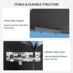 Adjustable Overbed Table with Wheels, Mobile Rolling Laptop Desk, Tilting Bedside Table for Laptop, Bed, Sofa, and Office Use, Black (Shipment from Walmart) - Image 4