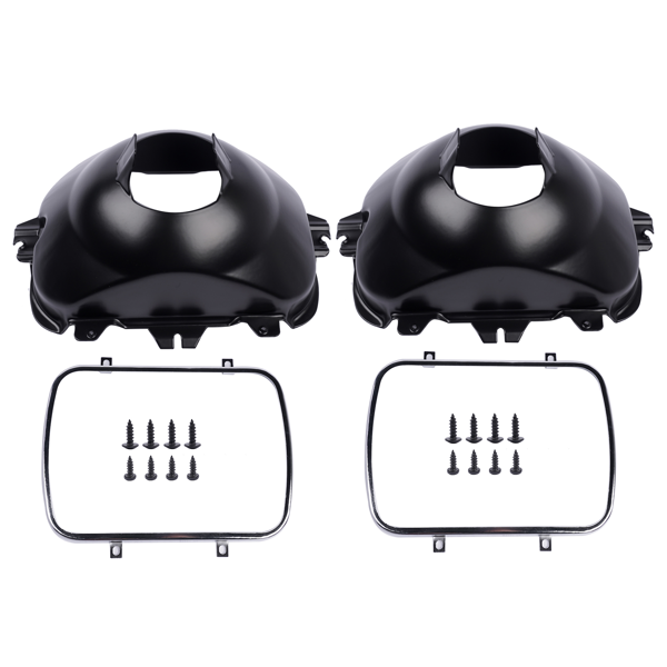 2Pcs Left and Right Headlight Lamp Bucket Kit Fit for Buick Century Regal Cadillac Escalade Chevrolet Blazer 1977-2017 Black