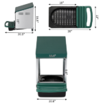 Single Roll Out Chicken Nesting Box with Plastic Basket, Egg Nest Box Chicken Laying Box Hens Chicken Coop Box, Green - Image 10