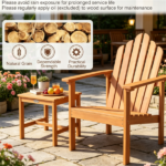 Solid Acacia Wood Adirondack Chair, 400 lbs Heavy Duty Sloped Seat Outdoor Patio Lawn Chair with Wide Armrests for Backyard Deck Fire Pit - Image 10