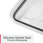 (4 pack) 34 Quart WaterProof Clear Plastic Storage Bin with Lid, Gasket Seal and Durable Latches, Black(Shipment from Walmart) - Image 3