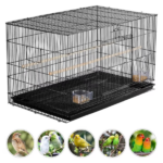30.5'' Metal Cage with Wood Perches for Small birds, Black - Image 3