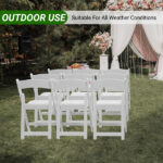 Replacement 15868578 4 Pack Folding Chairs, Resin Chairs with Padded Seat, Comfortable Event Chairs Indoor Outdoor for Home Event Party Picnic School Wedding, White - Image 21