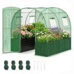 80"×79" All-Weather Walk-in Greenhouse, Heavy Duty Galvanized Metal Frame Tear-Proof PE Cover Outdoor Plant Hot House with 4 Mesh Vent Windows Wind Ropes Ground Stakes for Vegetables Flowers Fruits Growing - Image 5