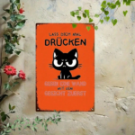 CIFbuy 1pc Funny Cat Metal Wall Art Retro Iron" Sign, German Humorous Quote Lass Dich Mal Drücken, 2D Flat Decor For Home Bedroom, 2D Flat Decor For Home Bedroom, 7.87x Retro Iron Sign,ikTok, Retro Iron Sign,ikTok, t Self-pickup Logiopics - Image 6