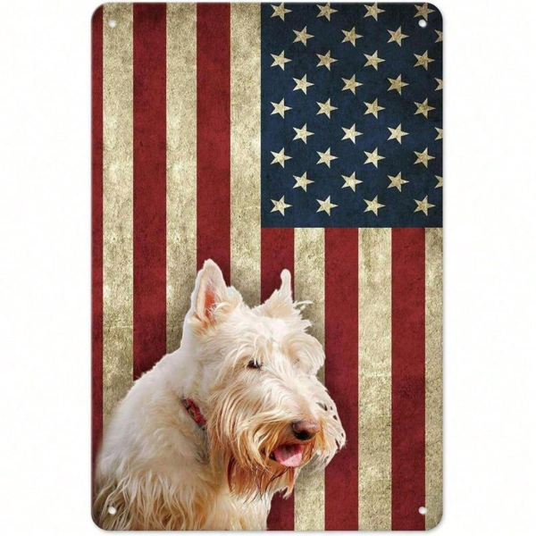f93c6f4e-ebfb-41b0-a387-9e9d2182ee9c.png CIFbuy Vintage Wheaton Terrier American Flag Metal Sign 8x" Inch, UV Resistant 2D Flat Unframed Patriotic Wall SikTok, SikTok, t Self-pickup Logiopics - Image 1