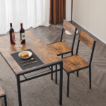 Dining Table Set for 4, Kitchen Table with 2 Chairs and a Bench, 4 Piece Kitchen Table Set for Small Space, Home Kitchen Bar Pub Apartment, Rustic Brown - Image 21