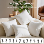 This two-pack of large pillow inserts measures a full 20 inches square. Firmly filled to resist sagging, they provide reliable lumbar support for reading or movie nights. The basic white style is versatile: use them directly or easily pair with covers of various fabrics and colors. - Image 7