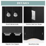 Black Triangle Bathroom Storage Cabinet with Adjustable Shelves, Freestanding Floor Cabinet for Home Kitchen - Image 10