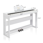 Do Not Sell on Amazon Glarry GDP-104 88 Keys Full Weighted Keyboards Digital Piano with Furniture Stand, Power Adapter, Triple Pedals, Headphone, for All Experience Levels White - Image 10