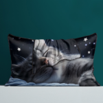 2pcs Black Cat Pillow Case Night Stars Pillow Covers Cute Animals and quiet and sleeping elf Decorative Pillowcases temu can only be self-picked up - Image 5